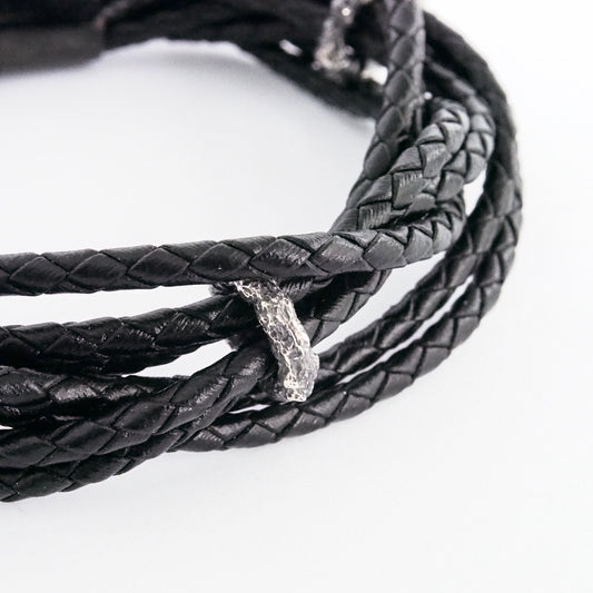 Braided Unisex Leather Bracelet With Magnetic Clasp